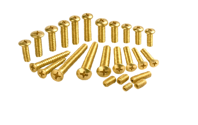 Brass nuts, bolts and screws for industrial fastening